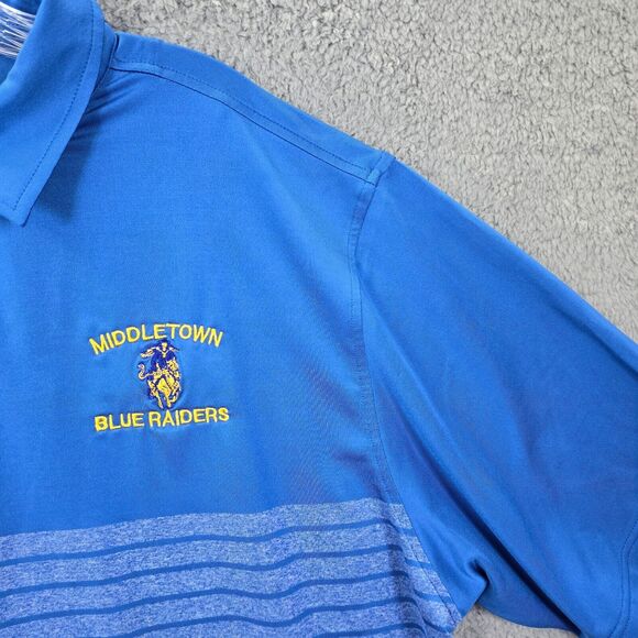 FootJoy Men's Blue Striped Casual Golf Performance Polo Shirt Size XL LOGO - Picture 4 of 13